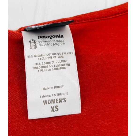 Patagonia Women's XS Red orange Organic Cotton & Spandex Wrap Dress - Picture 2 of 4